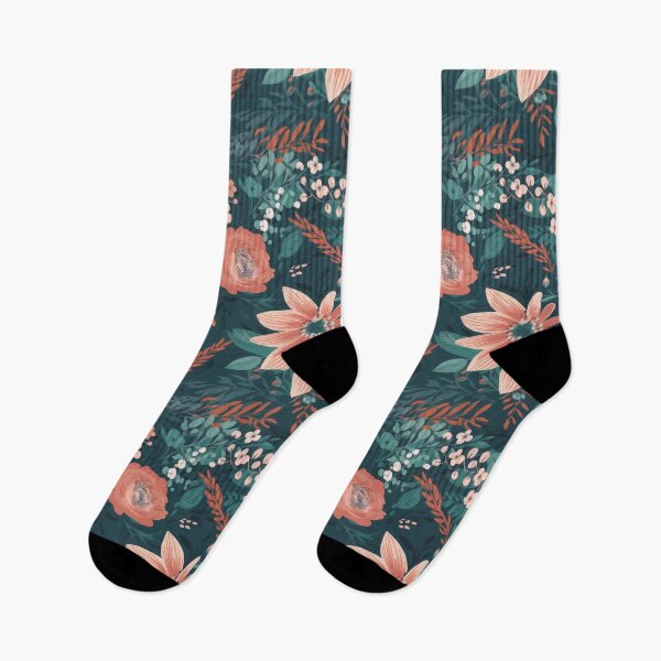 Item preview, Coral Floral Garden Teal Seamless Pattern designed and sold by pinkal.