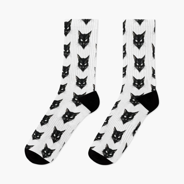 Item preview, Sketched black cat with white whiskers designed and sold by Prints by Mat.