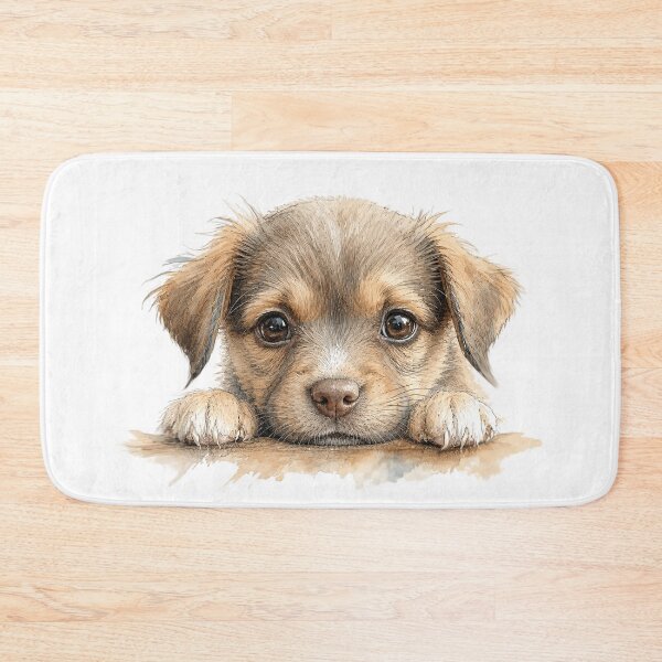 Item preview, Peekaboo Puppy – Cute Watercolor Dog Drawing designed and sold by Russell Thorne.
