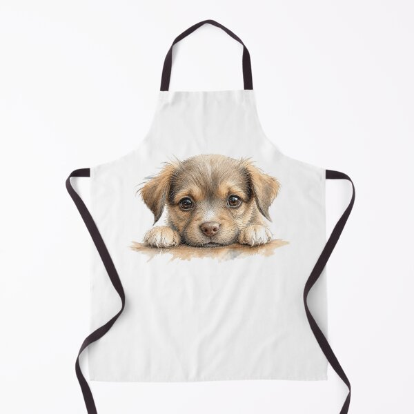 Item preview, Peekaboo Puppy – Cute Watercolor Dog Drawing designed and sold by Russell Thorne.