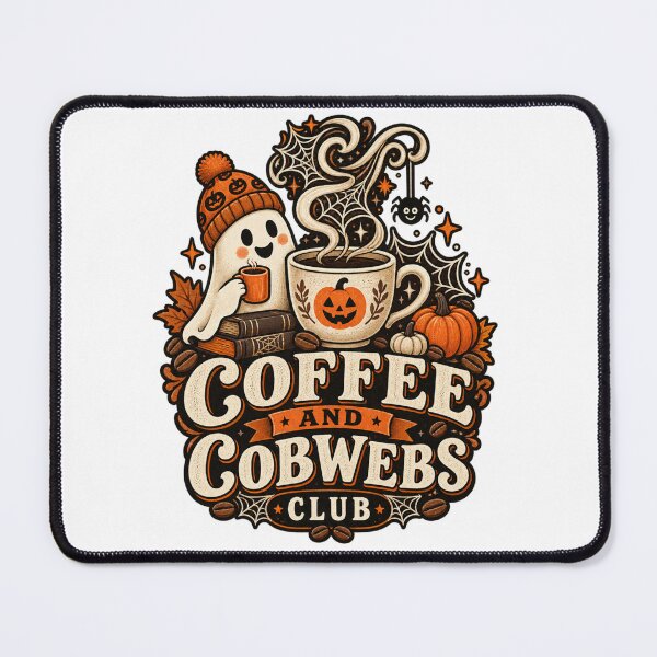 Item preview, Coffee and Cobwebs Club - Retro Halloween Coffee designed and sold by Xnuery.