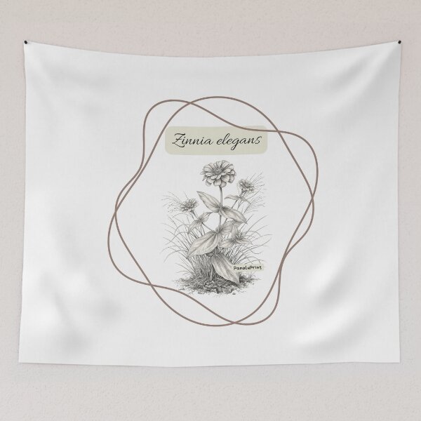 Item preview, Zinnia elegans, delicate PanaluPrint in botanical style designed and sold by PanaluPrint .
