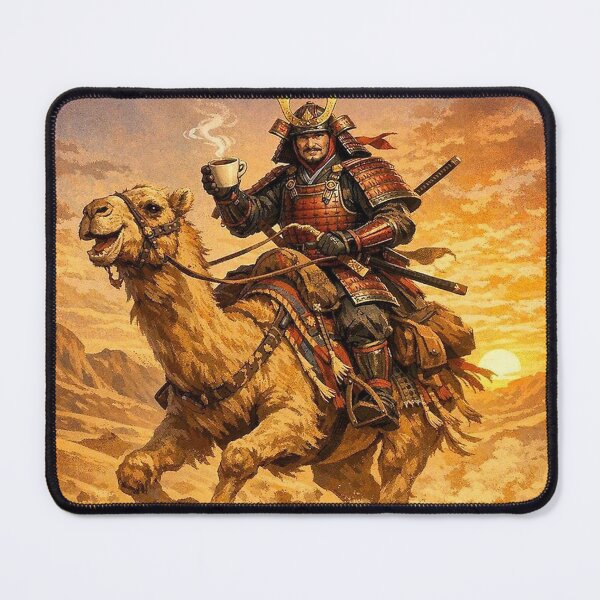 Item preview, Samurai Riding Camel Desert Fantasy Art designed and sold by DunewalkerArt.