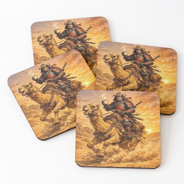 Item preview, Samurai Riding Camel Desert Fantasy Art designed and sold by DunewalkerArt.