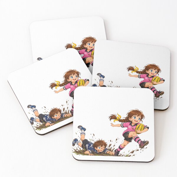 Item preview, Kenzie Rugby Girl Muddy Tackle Cartoon designed and sold by Kenzie & Co.