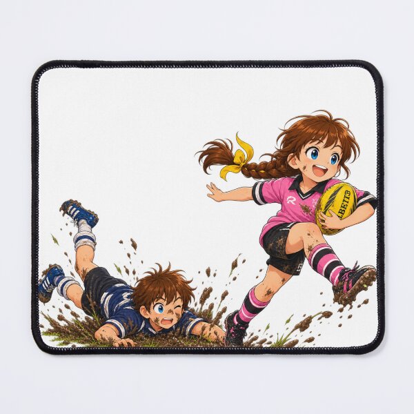 Item preview, Kenzie Rugby Girl Muddy Tackle Cartoon designed and sold by Kenzie & Co.