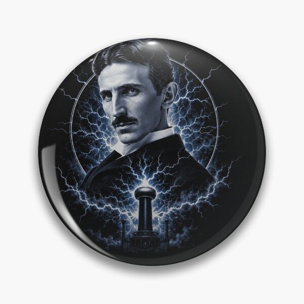 Item preview, Nikola Tesla Lightning Energy Portrait designed and sold by Owcomm.