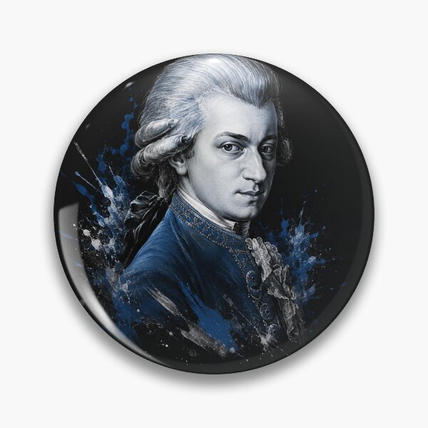 Item preview, Wolfgang Amadeus Mozart Blue Watercolor Splash Portrait designed and sold by Owcomm.