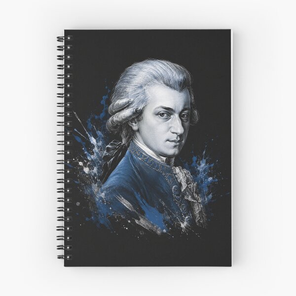 Item preview, Wolfgang Amadeus Mozart Blue Watercolor Splash Portrait designed and sold by Owcomm.