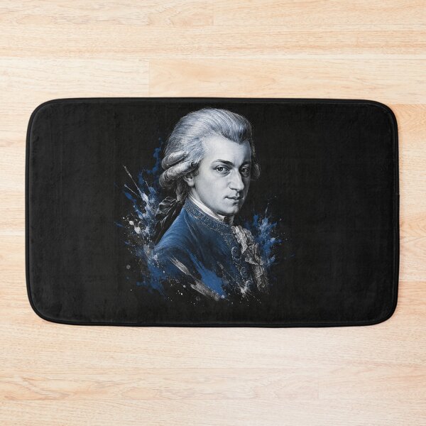 Item preview, Wolfgang Amadeus Mozart Blue Watercolor Splash Portrait designed and sold by Owcomm.
