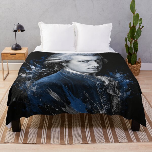 Item preview, Wolfgang Amadeus Mozart Blue Watercolor Splash Portrait designed and sold by Owcomm.