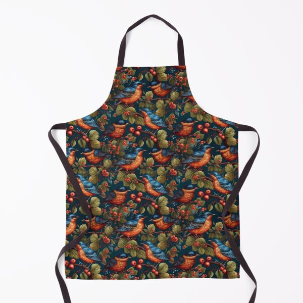 Item preview, Bluebird Folk Art Seamless Berry Pattern designed and sold by pinkal.