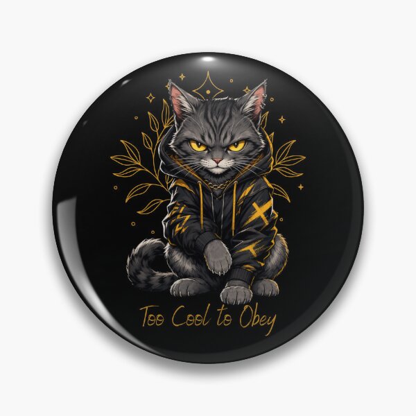 Item preview, Too Cool to Obey – Funny Sassy Cat Lover T-Shirt, Cool Cat Graphic Tee designed and sold by BoldMarks.