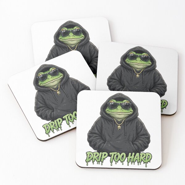 Item preview, Drip Too Hard Cool Frog Hoodie Art designed and sold by puzzell.