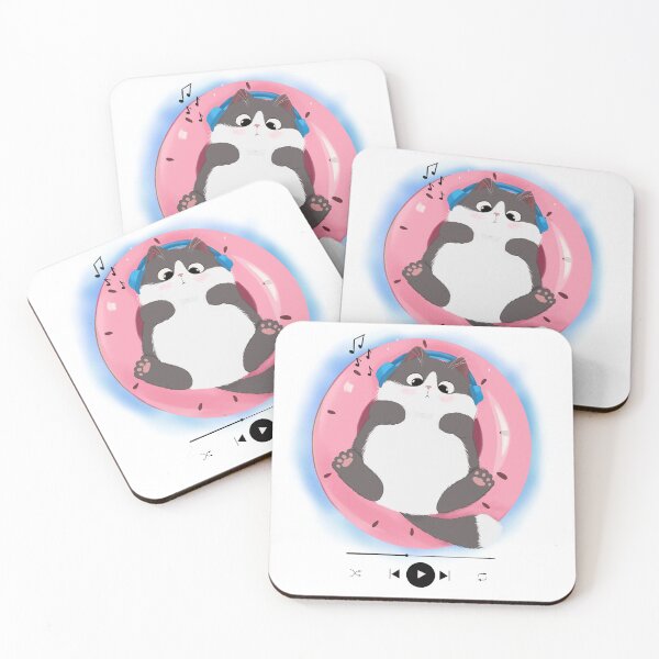 Item preview, Cute Cat Listening to Music on Pool Float designed and sold by MoonlightTrace.