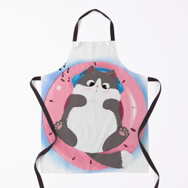 Item preview, Cute Cat Listening to Music on Pool Float designed and sold by MoonlightTrace.