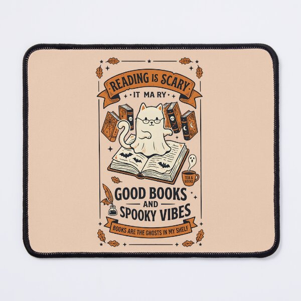 Item preview, Reading is scary - Books are the ghosts on my shelf - Halloween for booksellers & book lovers designed and sold by ParadoxParadox.