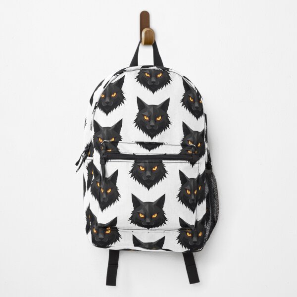Item preview, Geometric black cat with blazing orange eyes designed and sold by Prints by Mat.