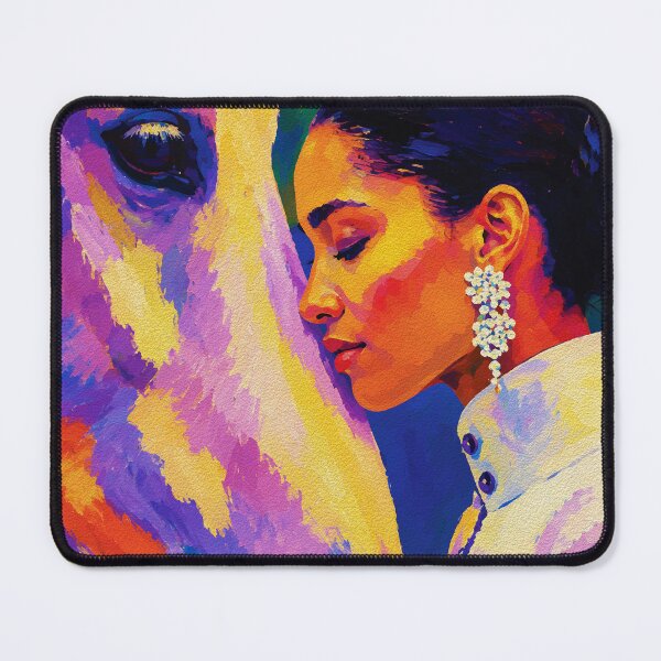Item preview, Gentle Bond – Woman and Horse Fauvist Portrait designed and sold by RamyGallery.