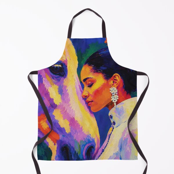 Item preview, Gentle Bond – Woman and Horse Fauvist Portrait designed and sold by RamyGallery.