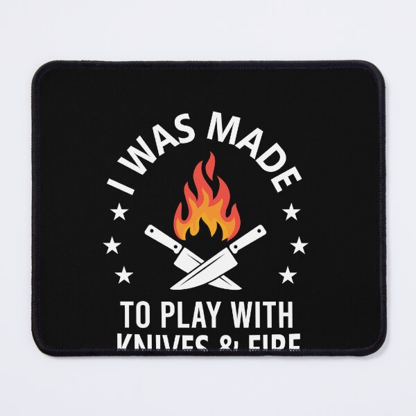 Item preview, Knives & Fire Chef Cook Grill Master Funny Saying designed and sold by Nadey.