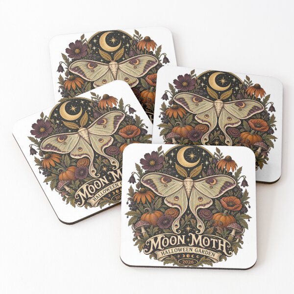 Item preview, Moon Moth Halloween Garden - Celestial Spooky Art designed and sold by Xnuery.