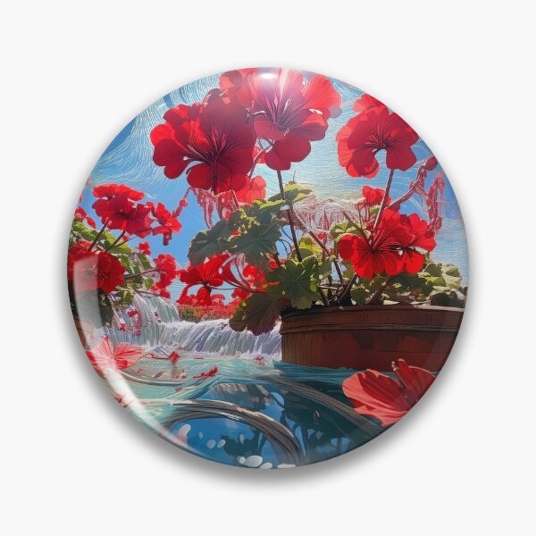 Item preview, Geraniums on the Patio designed and sold by Katherine Anne Michelle Minerva.
