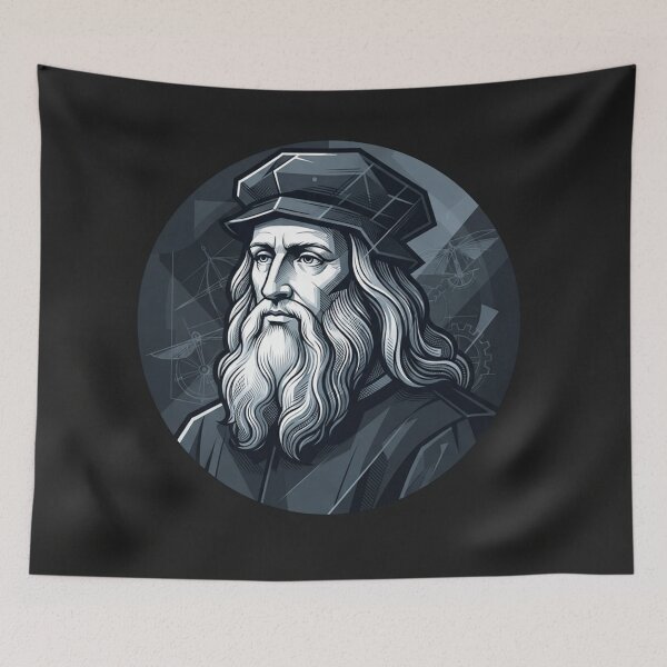 Item preview, Leonardo da Vinci Renaissance Master Portrait Illustration designed and sold by Owcomm.