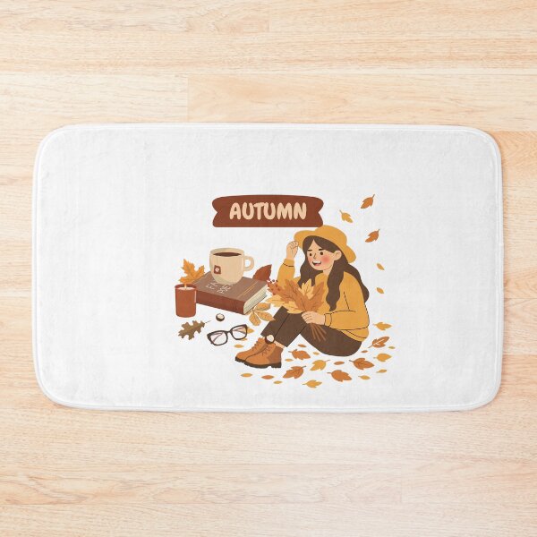 Item preview, Cozy Autumn Girl Reading Book Coffee Autumn Leaves designed and sold by Esraa-Arts.