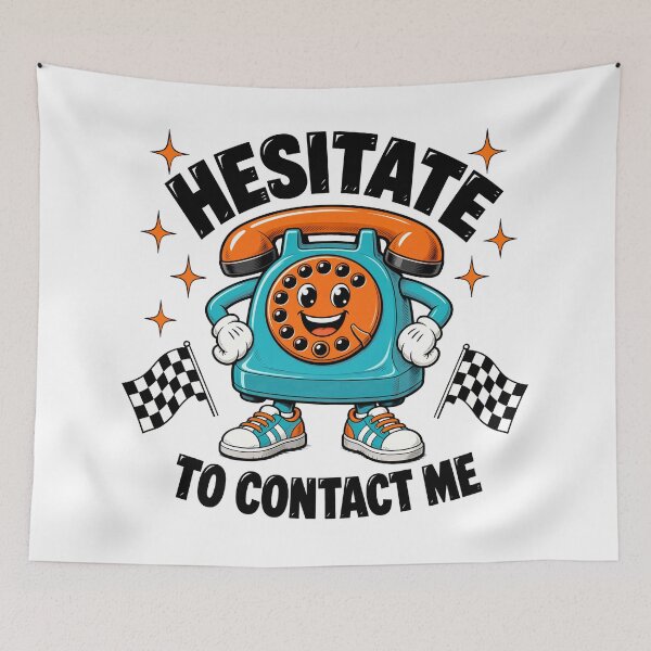 Item preview, Hesitate To Contact Me Funny Retro Phone designed and sold by TshirtsOnline-.