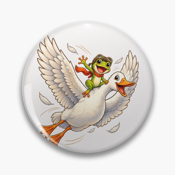 Item preview, Funny Frog Flying Goose Adventure Retro Drawing Style Art  Nature Lover png, Retro Animal  designed and sold by Pawsome Quotes.