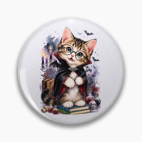 Item preview, Copy of Copy of Cute Watercolor Wizard Cat - Magical Kawaii Kitten designed and sold by SuperMama1973.