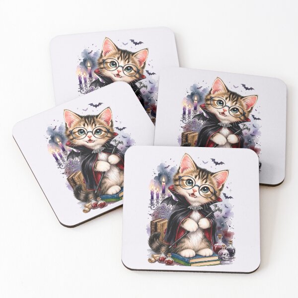 Item preview, Copy of Copy of Cute Watercolor Wizard Cat - Magical Kawaii Kitten designed and sold by SuperMama1973.