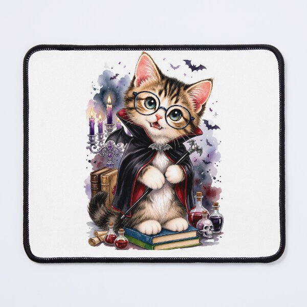 Item preview, Copy of Copy of Cute Watercolor Wizard Cat - Magical Kawaii Kitten designed and sold by SuperMama1973.