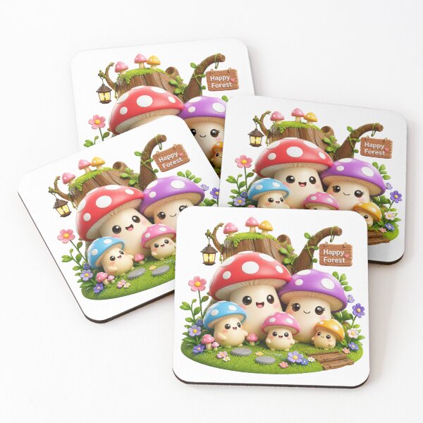 Item preview, Kawaii mushroom family designed and sold by Tunarite.