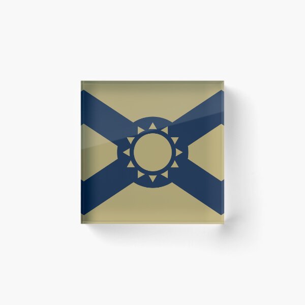 Artikelvorschau, Vereinfachte Florida-Flagge in Blau und Bronze entworfen und verkauft von Karate Octopus.