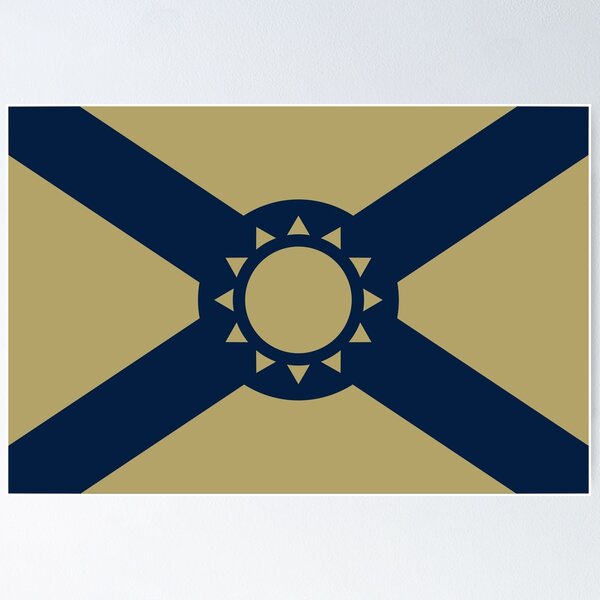 Item preview, Simplified Florida Flag in Blue and Bronze designed and sold by Karate Octopus.