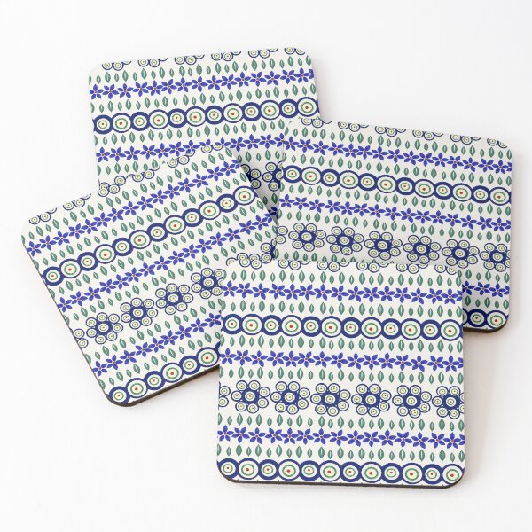 Item preview, Polish Pottery Traditional Peacock Eye and Blue Daisy Floral designed and sold by KrisInStitches.