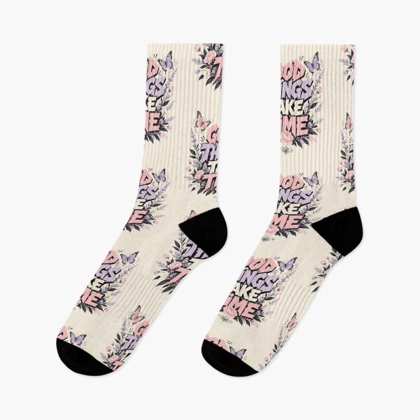 Item preview, Good Things Take Time Bold Streetwear Floral Design designed and sold by HappyOops.