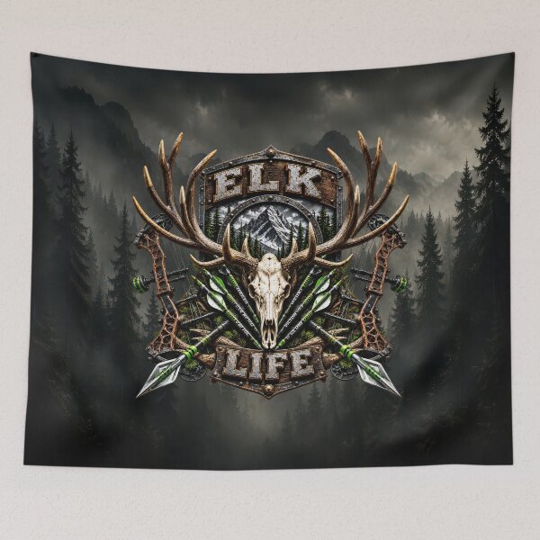 Item preview, Elk Life – Bowhunting Elk Skull & Archery Hunting Design designed and sold by artistwill.