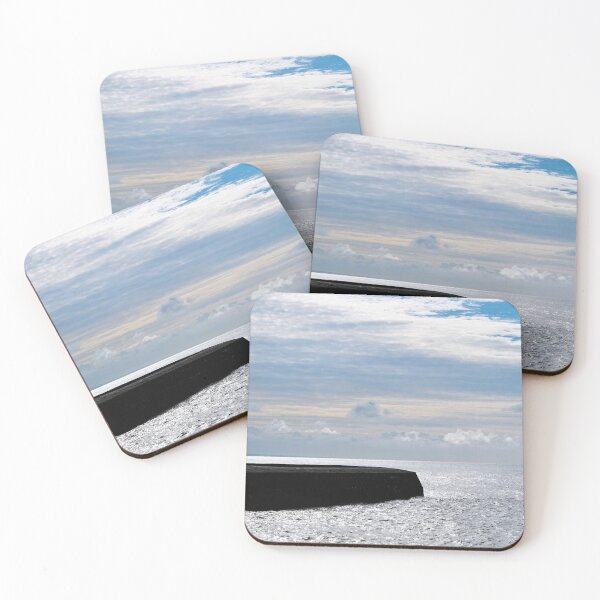 Item preview, Cobb Harbour Wall at Lyme Bay Silhouetted Against Stormy September Light designed and sold by Dorset Girl.