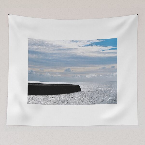 Item preview, Cobb Harbour Wall at Lyme Bay Silhouetted Against Stormy September Light designed and sold by Dorset Girl.