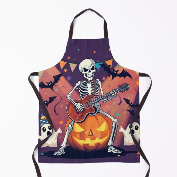 Item preview, Skeleton Guitar Player Halloween Shirt | Funny Skeleton Rock Music Pumpkin Ghost Design designed and sold by MariMarArt.