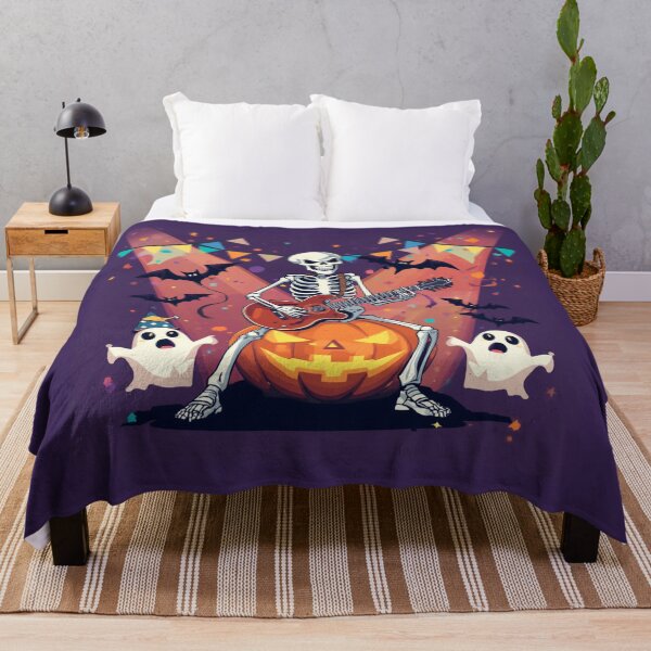Item preview, Skeleton Guitar Player Halloween Shirt | Funny Skeleton Rock Music Pumpkin Ghost Design designed and sold by MariMarArt.