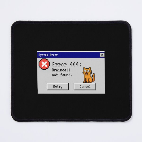 Item preview, Error 404 Braincell Not Found - Orange Cat Retro Windows 98 Error designed and sold by UnripeAlmond.