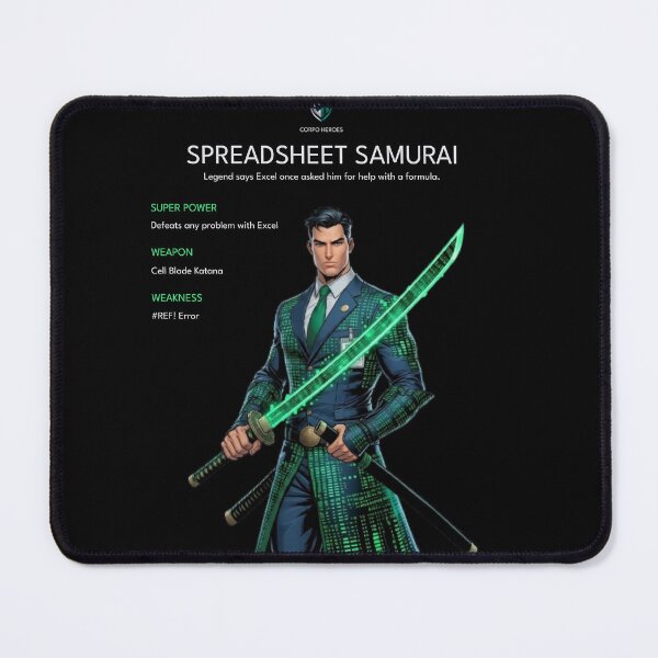 Item preview, Spreadsheet Samurai | Spreadsheet Superhero | Corpo Heroes Universe designed and sold by Corpoheroes.