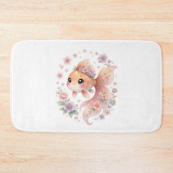Item preview, Cute Goldfish with Cherry Blossoms Watercolor Art designed and sold by HappyOops.