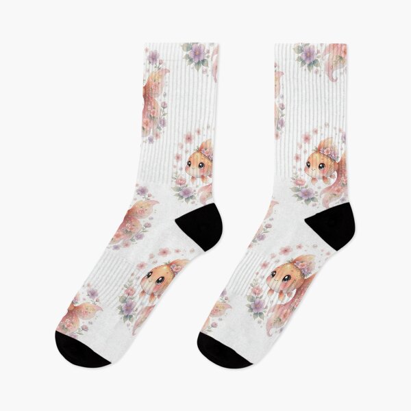 Item preview, Cute Goldfish with Cherry Blossoms Watercolor Art designed and sold by HappyOops.