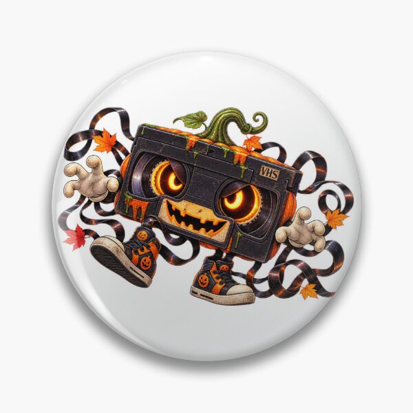 Item preview, VHS Pumpkin Monster – Retro Horror Tape Character designed and sold by The Cutting Room.