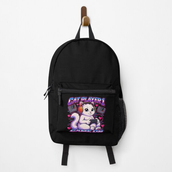 Item preview, Cat Player 1 - Cute gamer cat in vaporwave style designed and sold by thirtyonestars.